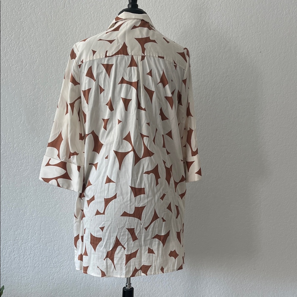 Tuckernuck Cream And Brown Patterned Button-Up Dr… - image 8